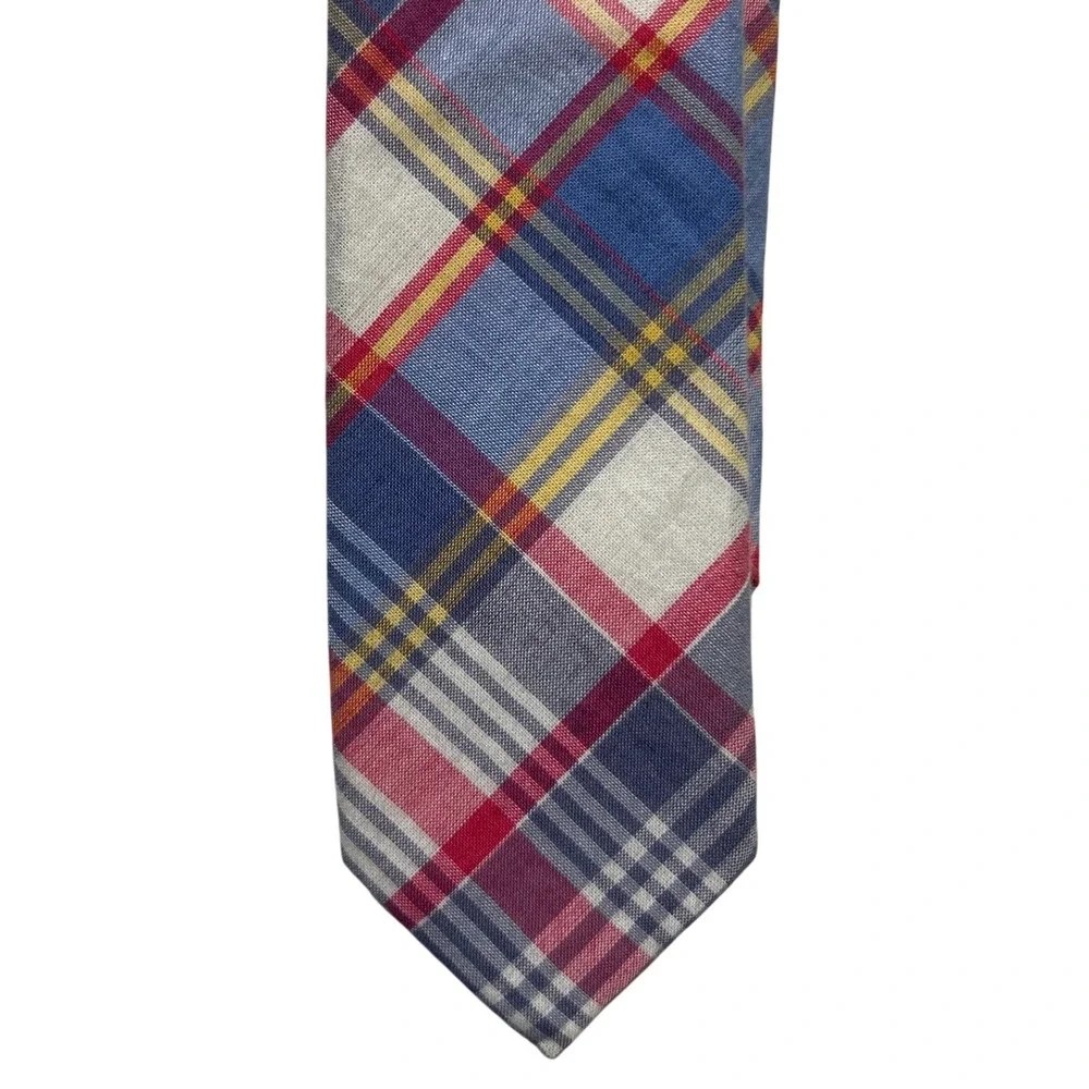 Men's Assorted Lot of J. Crew Neckties 4 Handmade Cotton Linen 1 Silk‎